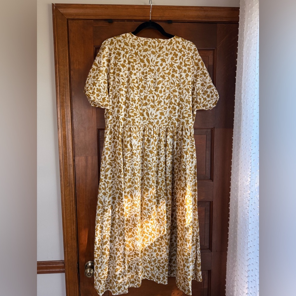 Madewell Button-Front Midi Dress in Batik Vine in Pearl Ivory - Picture 8 of 8